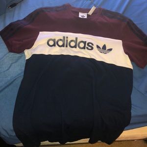 Adidas Multicolor Striped Sleeve Tee